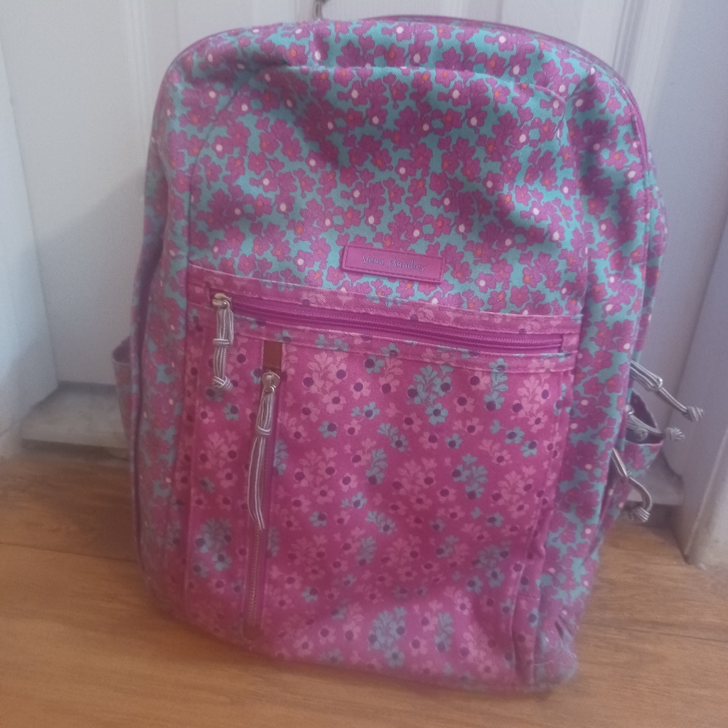 Vera Bradley Backpack W/Laptop Compartment 16x12 Euc Immaculate Inside